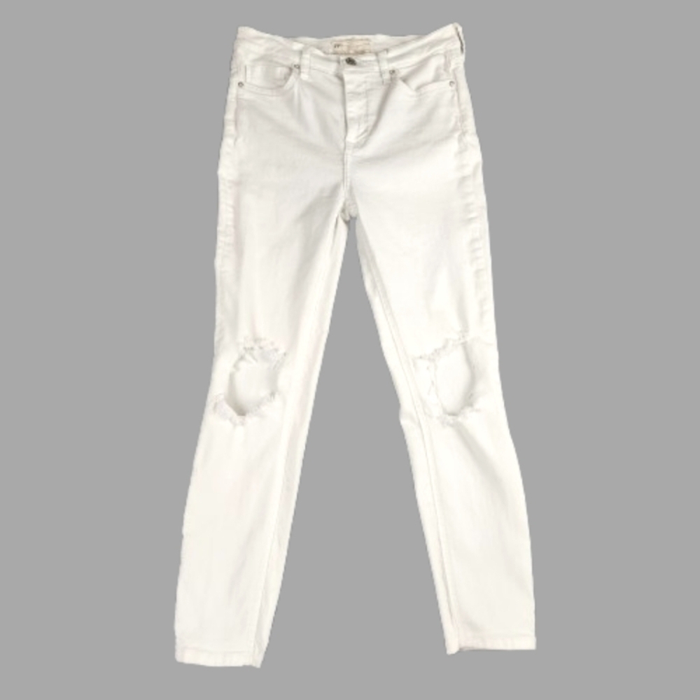 Free People White Distressed Women's Skinny Jeans Stretch Size 27